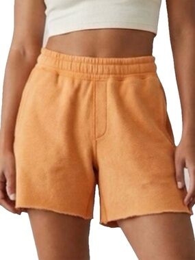 Cotton Citizen Men’s Orange Relaxed Fit Raw Hem Cotton Casual Shorts Size XS